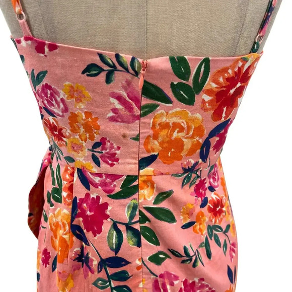 Lovers + Friends Orchid Dress Sunset Floral Print Wrap Pink Size Small - Picture 12 of 16